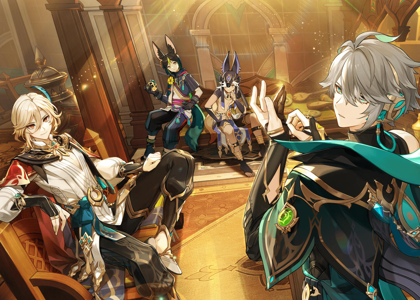 shl's zhou zishu and wen kexing on a bench and smiling at each other